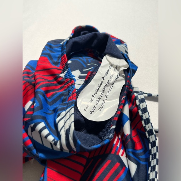 Speedo olympic Overdrive proLT Double X Back blue Red Star Swimsuit size‎ 34 M/L - Picture 6 of 11